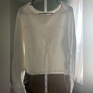 We The Free White  Waffle Knit Pullover